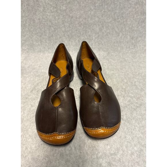 Antonio Melani Women's Size 6.5M Brown Leather Cap Toe Mary Jane Loafer Shoes - Picture 3 of 9
